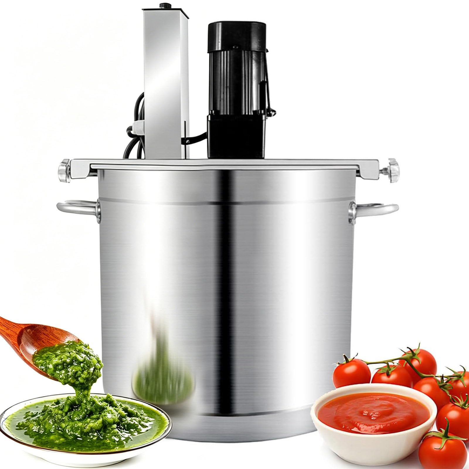 AETEREOS Automatic Food Mixer - Commercial Mixer with 4 Blade Stirring Scraper,for Making Jam, Sauce, Filling, Hot Pot Seasoning Bottom Soup Stirre, Adjustable Stirring Speed 45L