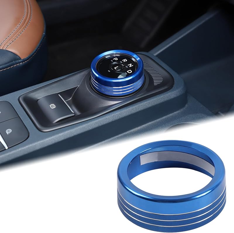 Aunginsy Anel de acabamento para botão do câmbio compatível com Ford Maverick 2022–2024, alumínio azul, 1 unidade