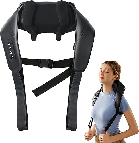 Neck Massager with Heat,Back Massager for Neck and Back,2 Modes 3 Intensity,4D Shiatsu Neck and Shoulder Massager,Hand-Free Design,Best Gifts for