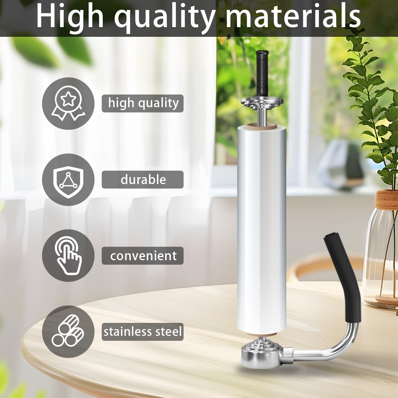 Stretchfolienspender, Manueller Abroller Stretchfolie für Rollen von 30-50 cm breit Metall Folienziehvorrichtung mit Griff für Verpackung von Möbeln Maschinen und anderen großen Gegenständen
