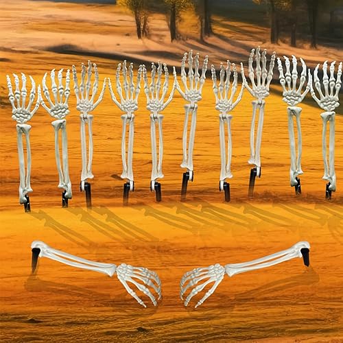 Miniatura 7 de Estacas de brazo zombi de Halloween, estacas de esqueleto realistas, decoraciones de Halloween para estacas de césped, jardín, decoración de