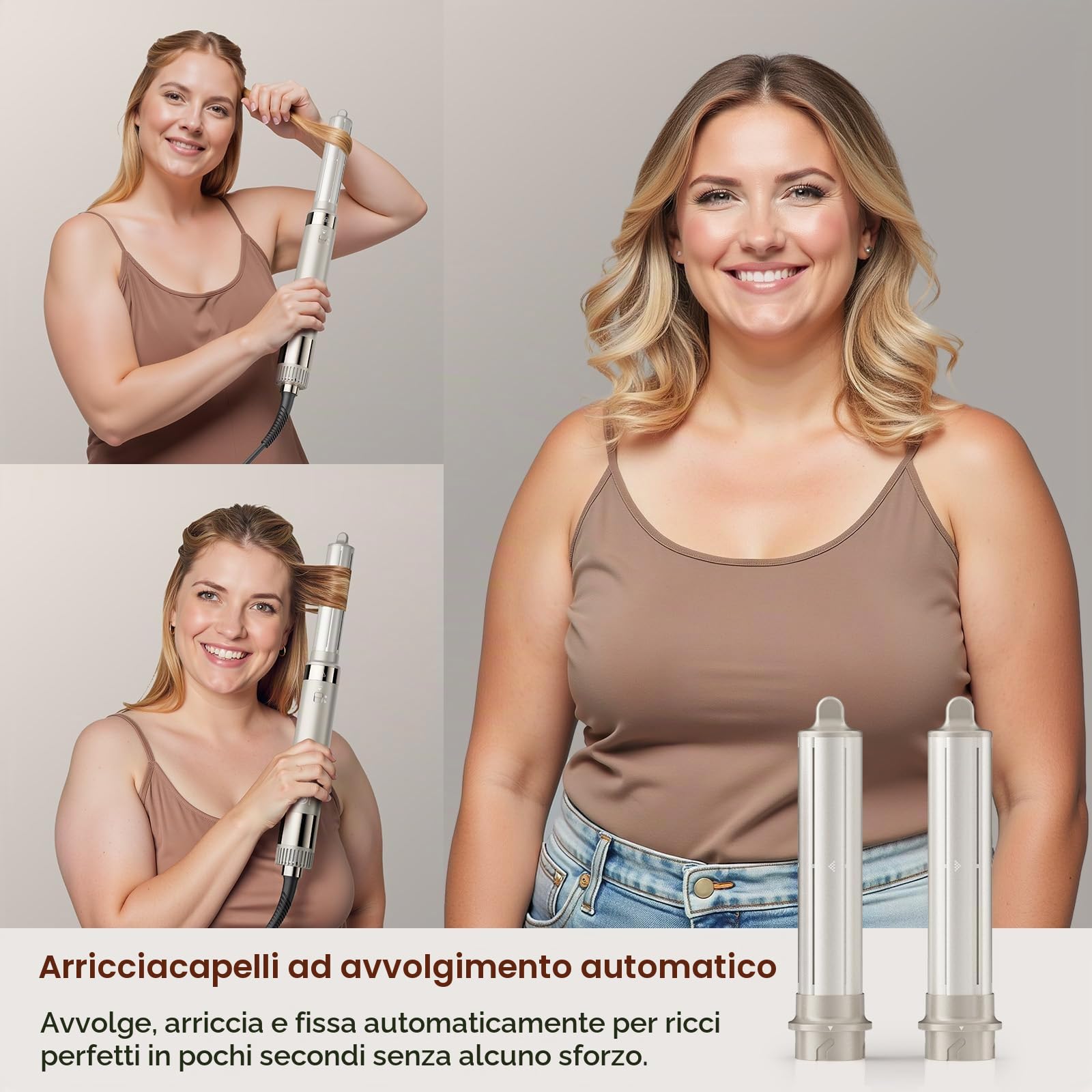 MESCOMB Air Styler 5 in 1, Spazzola Asciugacapelli per Lisci Ricci Volume | Arricciacapelli Automatico, Spazzola Lisciante, Asciugatura Rapida Anti-Crespo, Styling Morbido e Ordinato per uso quotidiano