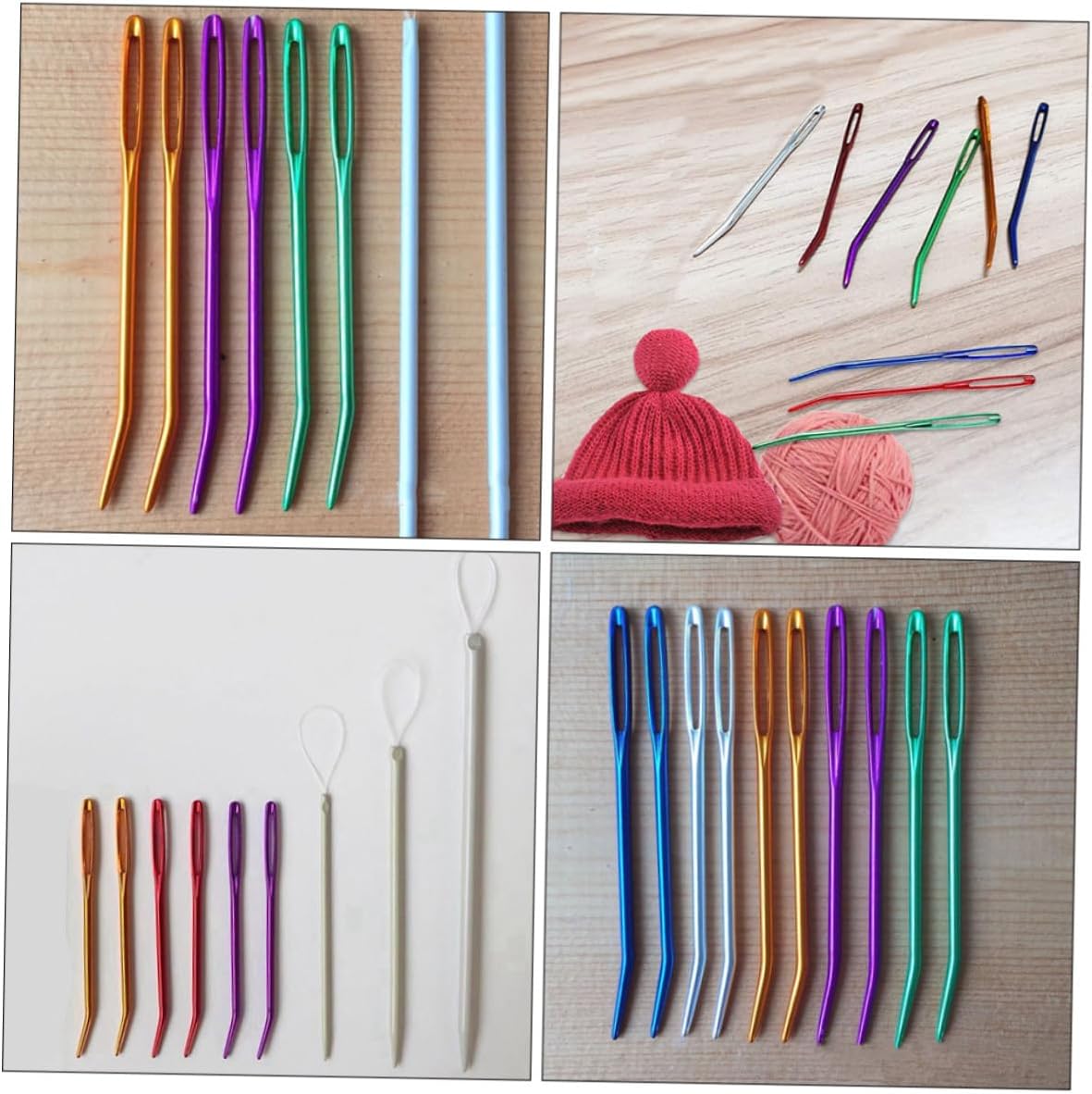 SEWACC 12pcs Safety Yarn Needles Curved Large Eye Darning Needles Multi-Color for Household and Professional Handcrafts Random Color