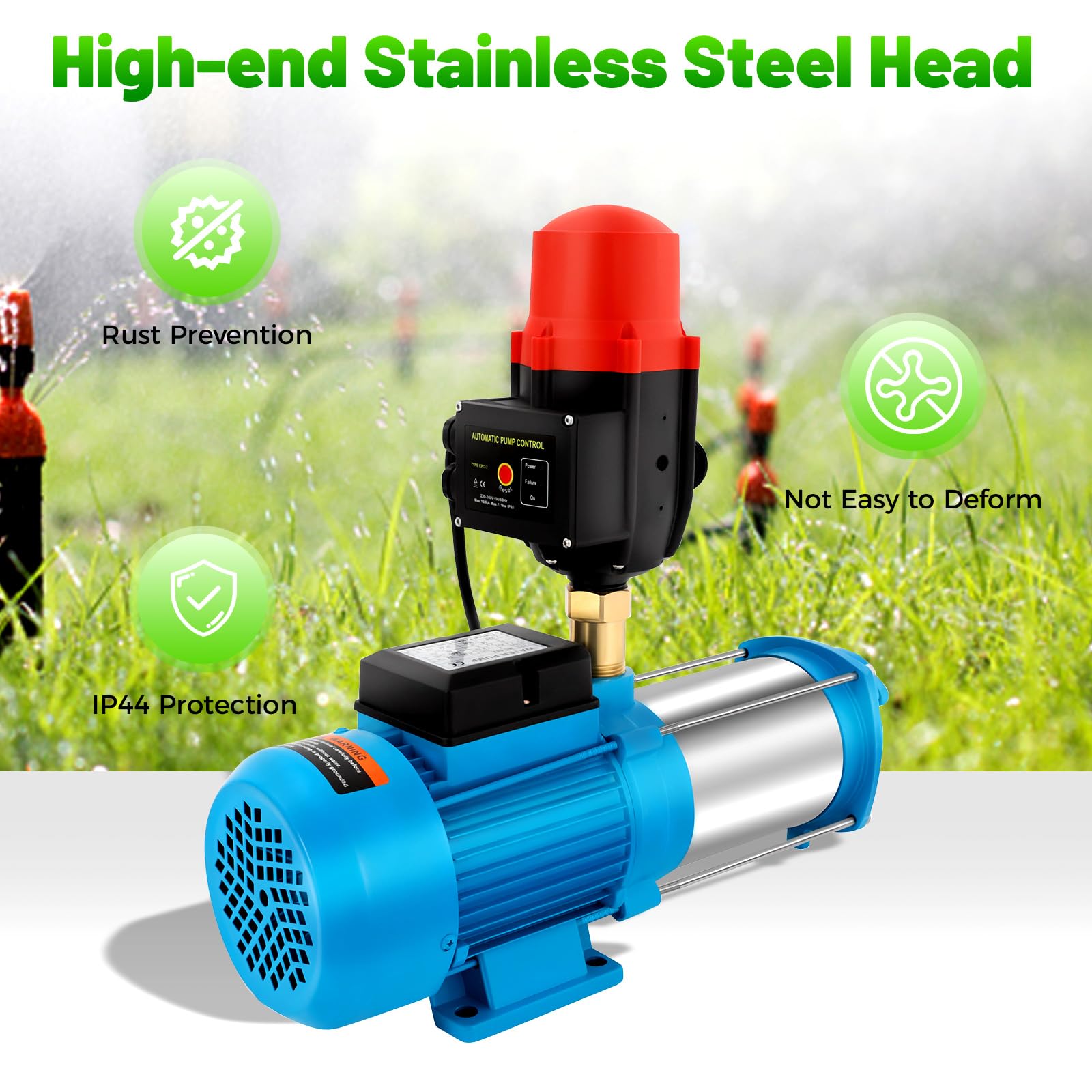 Pompa Dab Pompa Centrifuga XUEMANSHOP 1300W Autoadescante | Portata 4000L/H Altezza 8m | Per Acquedotto Domestico E Irrigazione Pompa Irrigazione Giardino - Foto 7