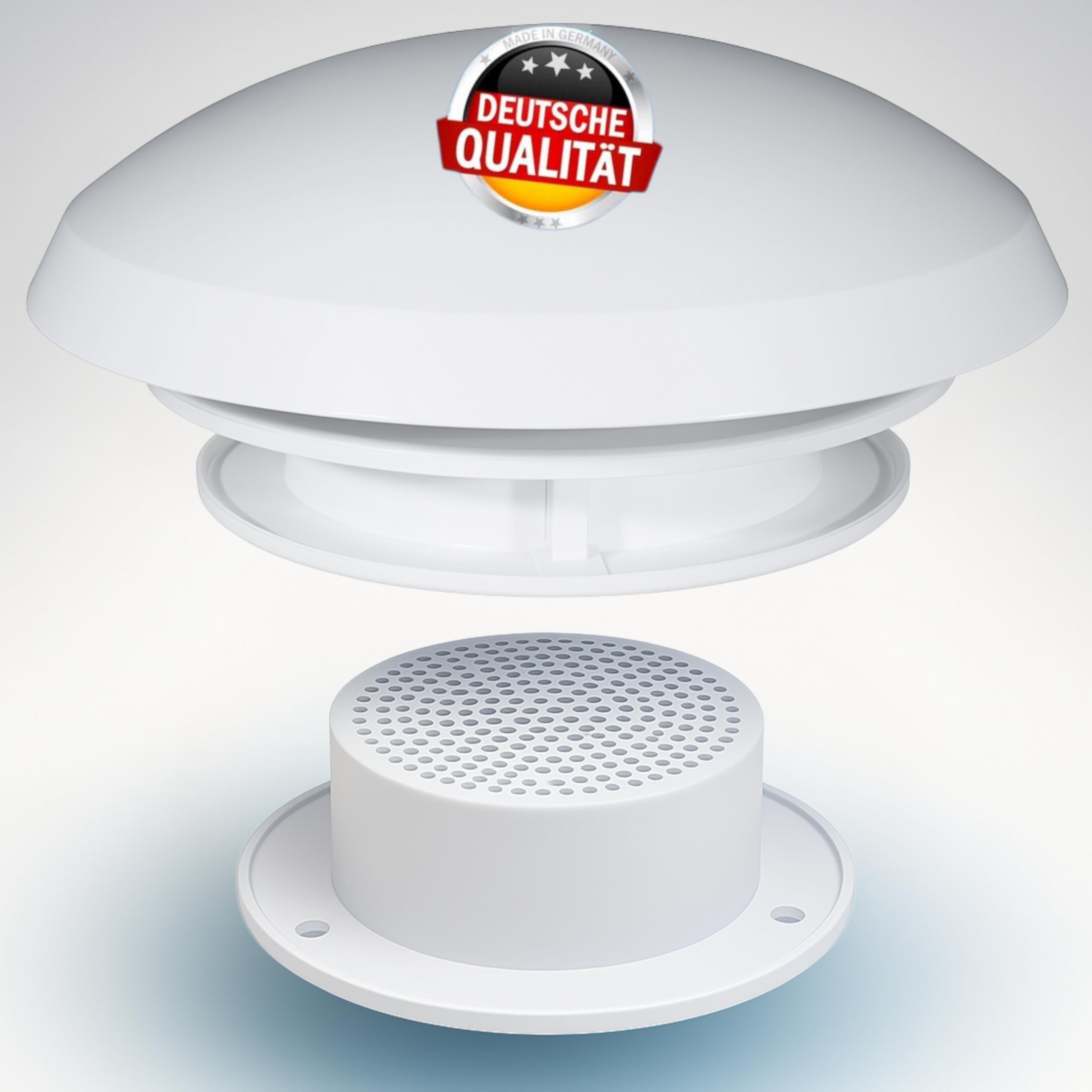 VitalVenture Dachlüfter Wohnmobil Pilzlüfter Weiß - Zwangsbelüftung Camper & Wohnmobil Lüfter mit Fliegenschutz - Aerodynamisch, Wetterfest & Langlebig, Hobby Wohnwagen Ersatzteile, lüfter wohnmobil,