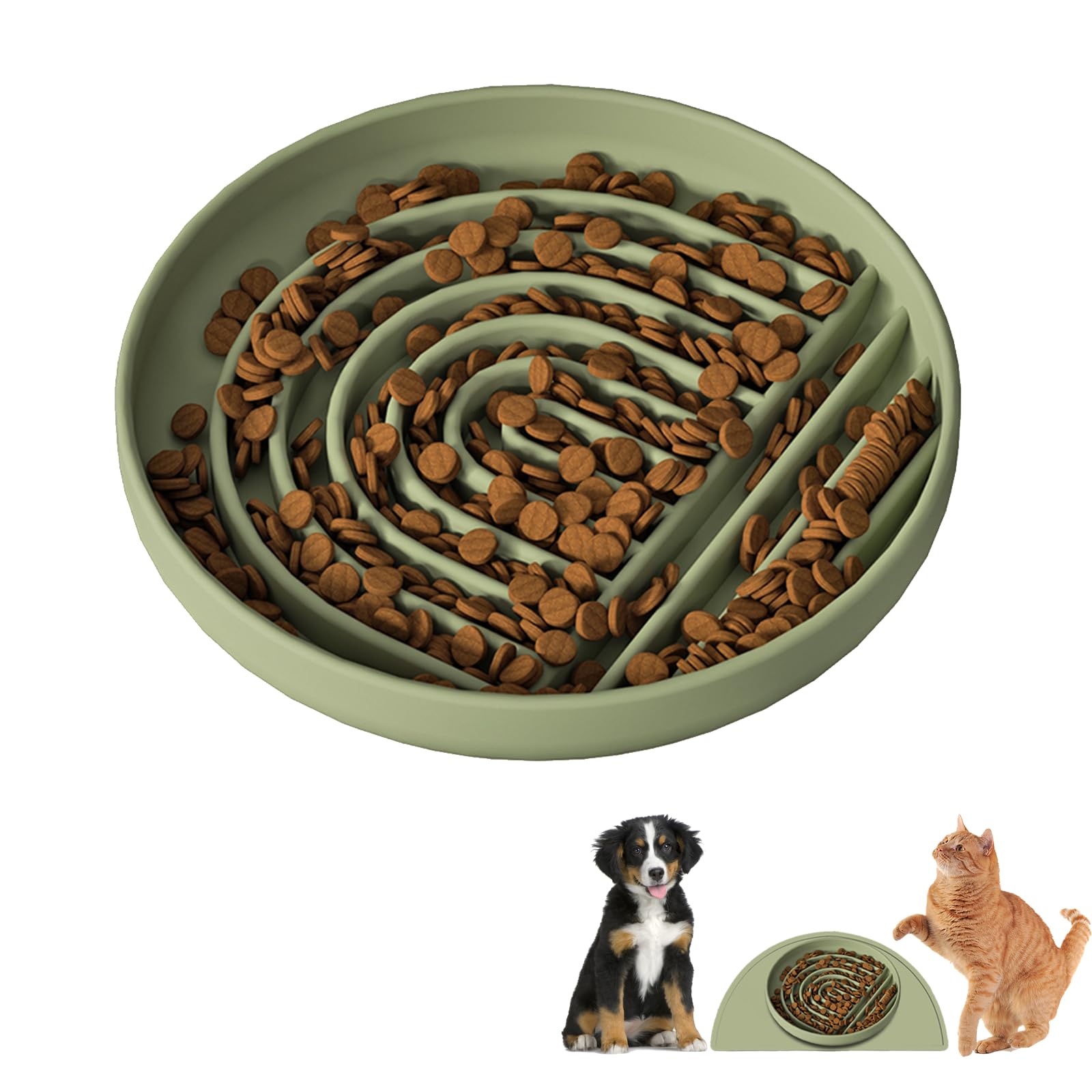 Lovely duck Slow Feeder Dog Bowl & Silicone Pet Food Mat Set,Slow Eating,Prevent Choking & Swallowing, Healthy Eating, Non-Spill, Easy to Clean, Dishwasher Safe