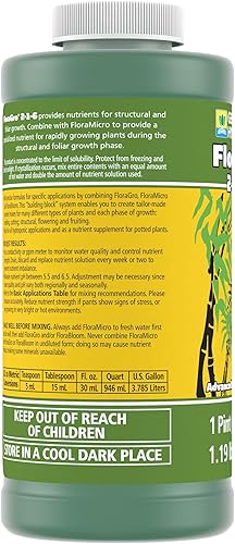 Miniatura 8 de General Hydroponics HGC718125 FloraMicro 5-0-1 - Fertilizante para uso con FloraBloom y FloraGro para obtener una mezcla de nutrientes hecha a