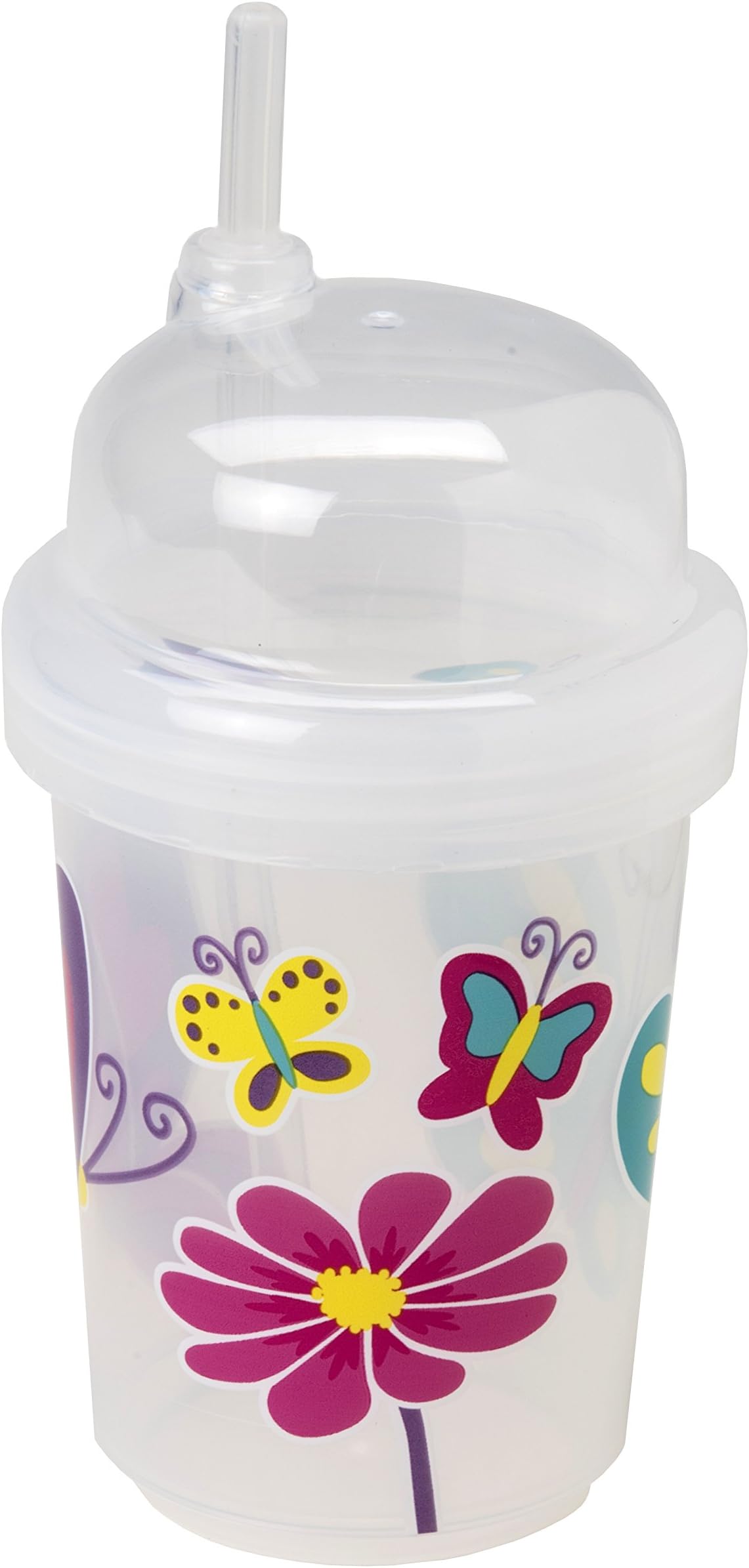 8 oz Zoomi Straw Sippy Cup, Butterflies Style