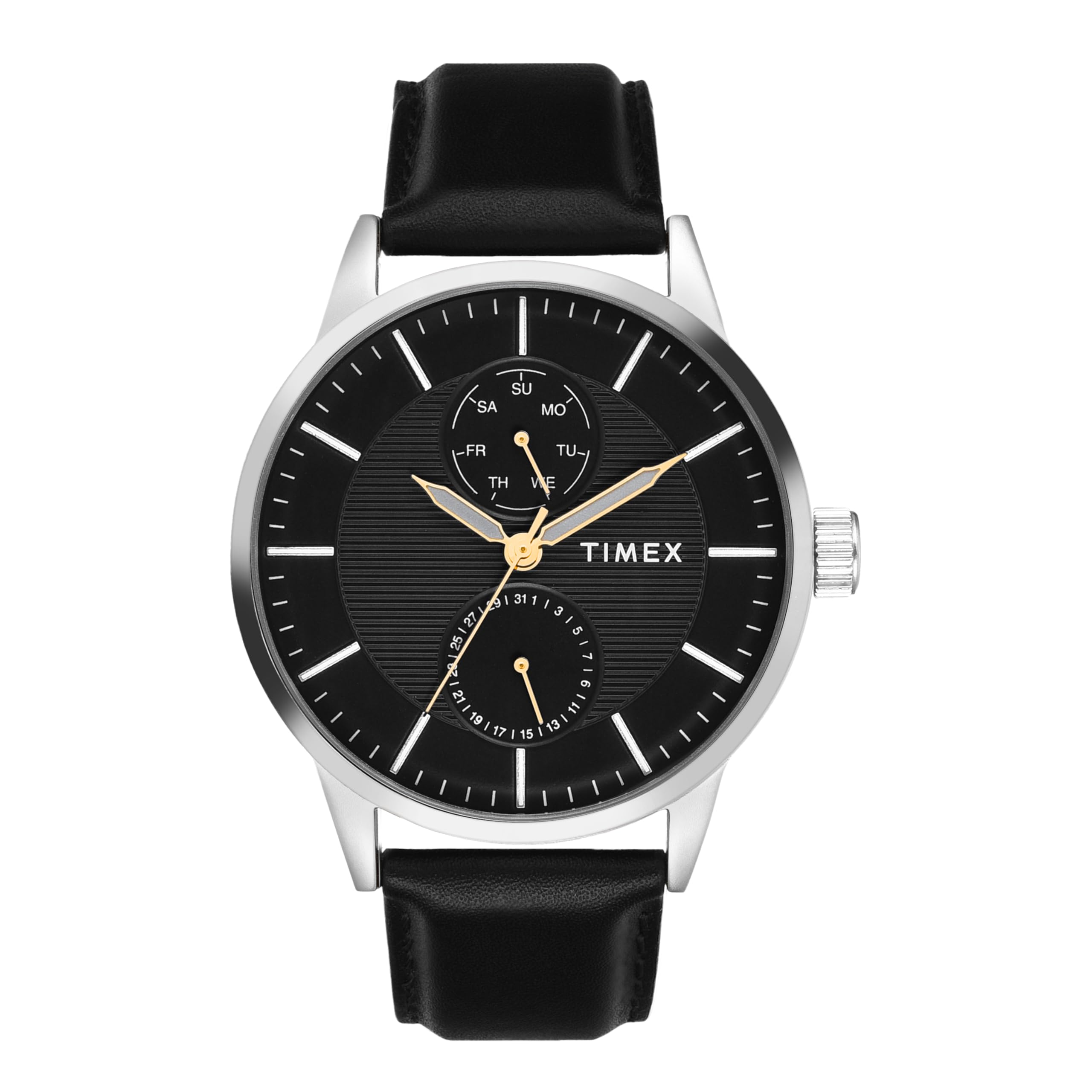 TIMEX Leather Men Black Round Multifunction Dial Analog Watch- Tweg19915 (B0CQRPLVKK) Amazon Price History, Amazon Price Tracker