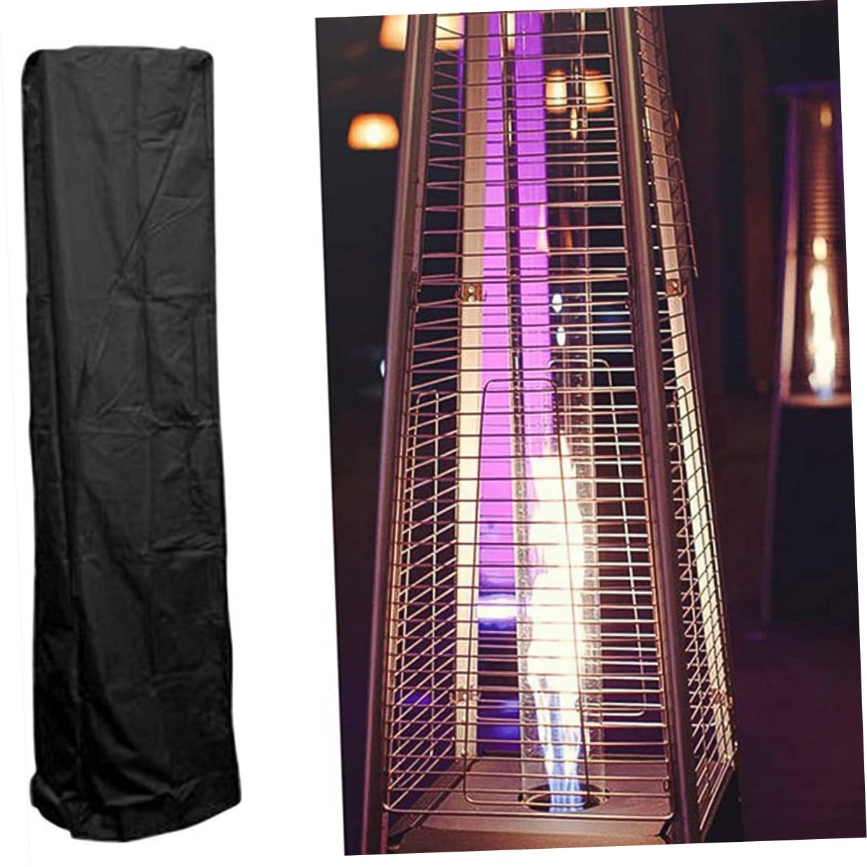 Toyvian Funda Para Calentador De Patio Reutilizable De Tela Oxford Resistente Al Viento, Tamaño 221x53x61 Cm, Exterior Para Jardín y Terraza, Cubierta Térmica Para Calefactor Al Aire Libre