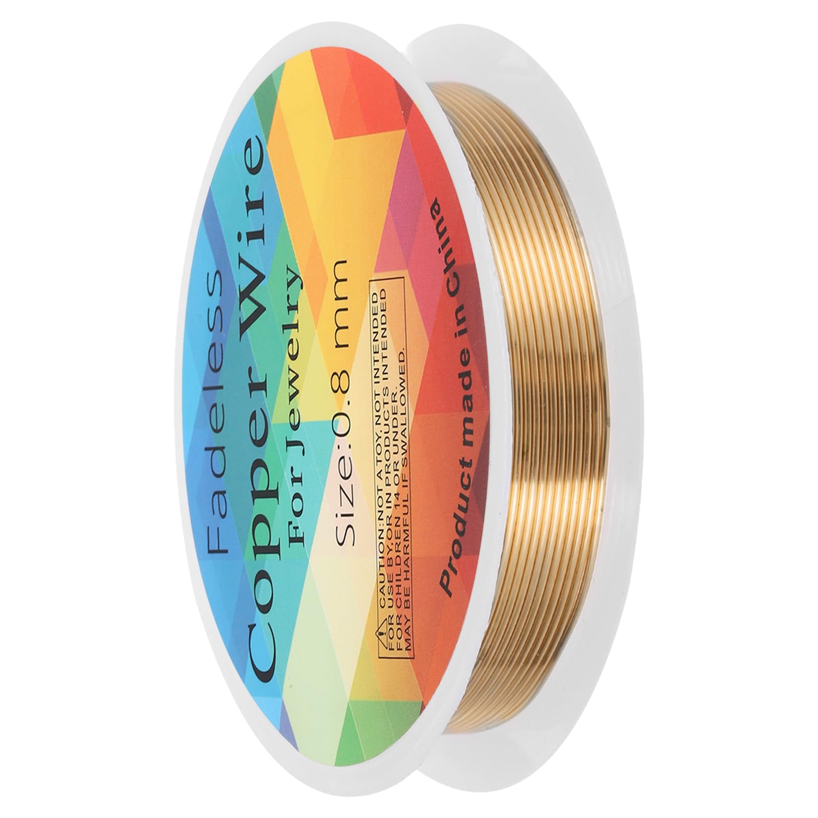 sourcing map 0.8mm/20 Gauge Copper Wire for Jewelry Making, 1 Roll Craft Tarnish Resistant Beading Wire for Jewelry Making Supplies DIY (Bright Gold)
