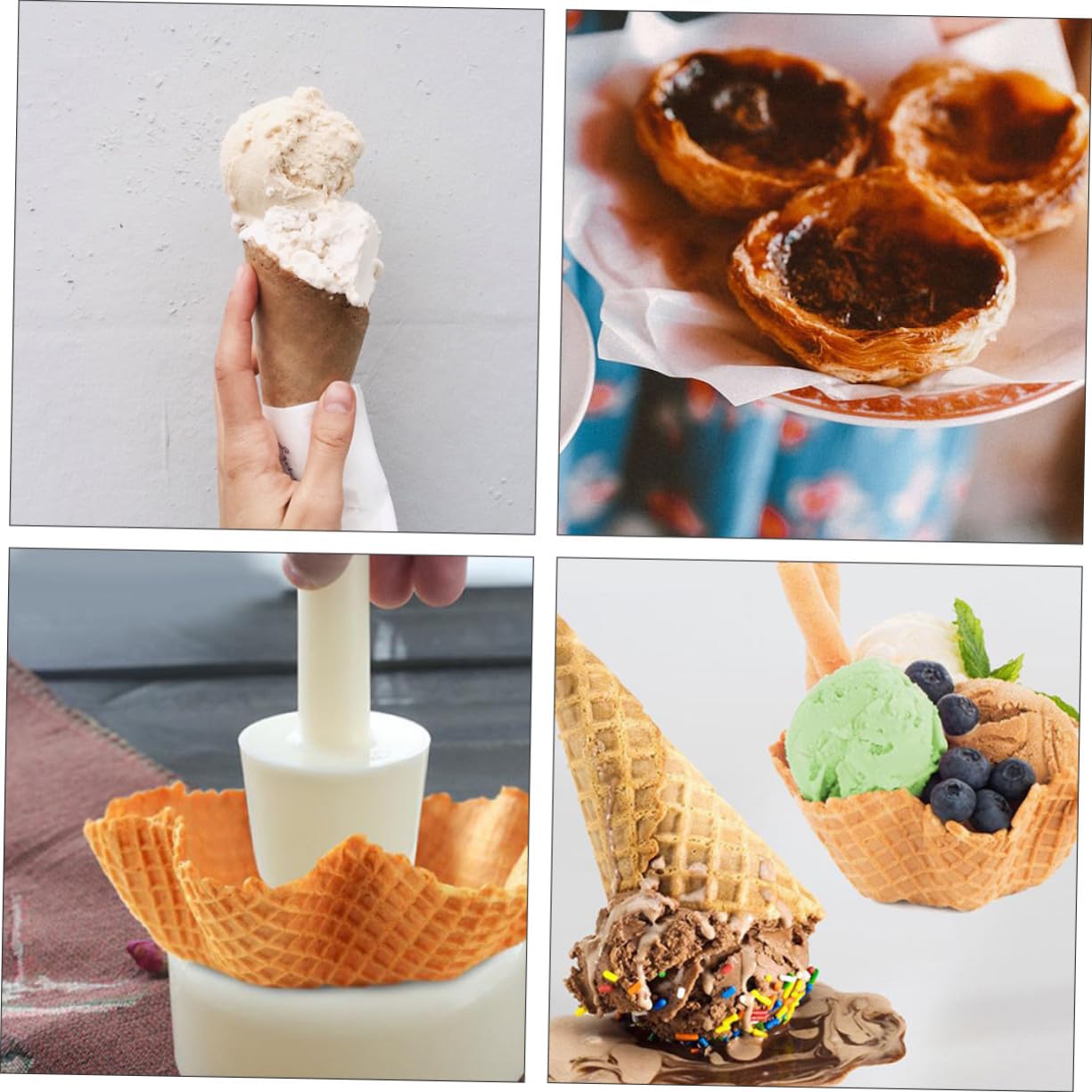 Máquina para Hacer Rollos de Helado Negra de Plástico y Acero | Conos de Helado y Rollos, Uso Doméstico, Formato Redondo Clásico, Fácil de Integrar en Cocina