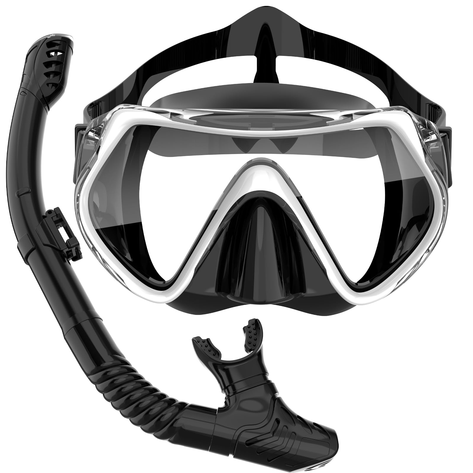 Snorkel Set Adults,Snorkel Mask Set Suitable For Snorkeling Diving Swimming,Scuba Snorkelling Packages,Anti-Fog 180° Panoramic View Swimming Goggles.