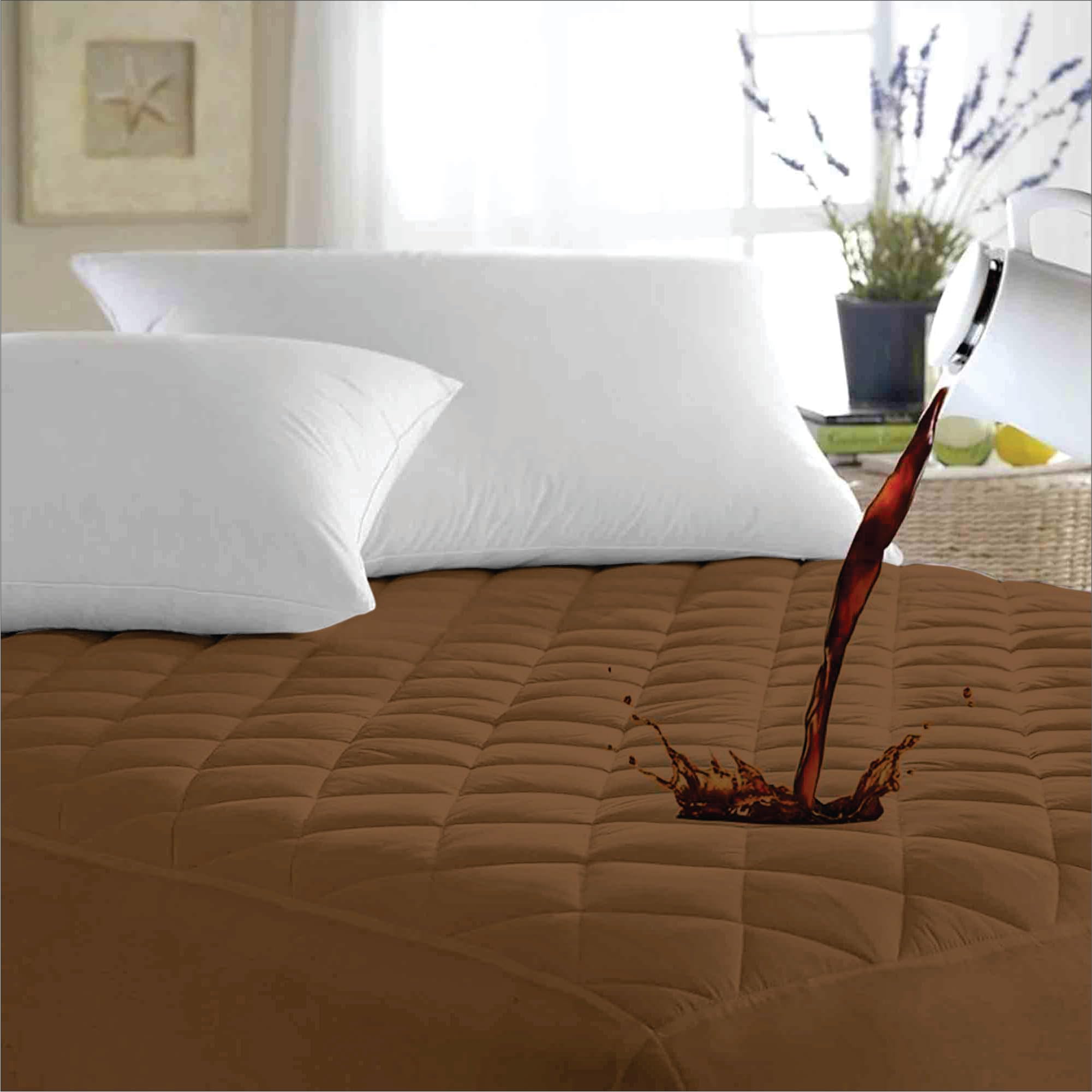 Ayka 100% Waterproof Cotton Quilted Mattress Protector King Size Breathable Hypoallergenic Noiseless Ultra Soft Fitted Bed Protector 78x72 inch Mattress/Bed Cover (King 78x72 inch | 6.5x6 ft, Brown)