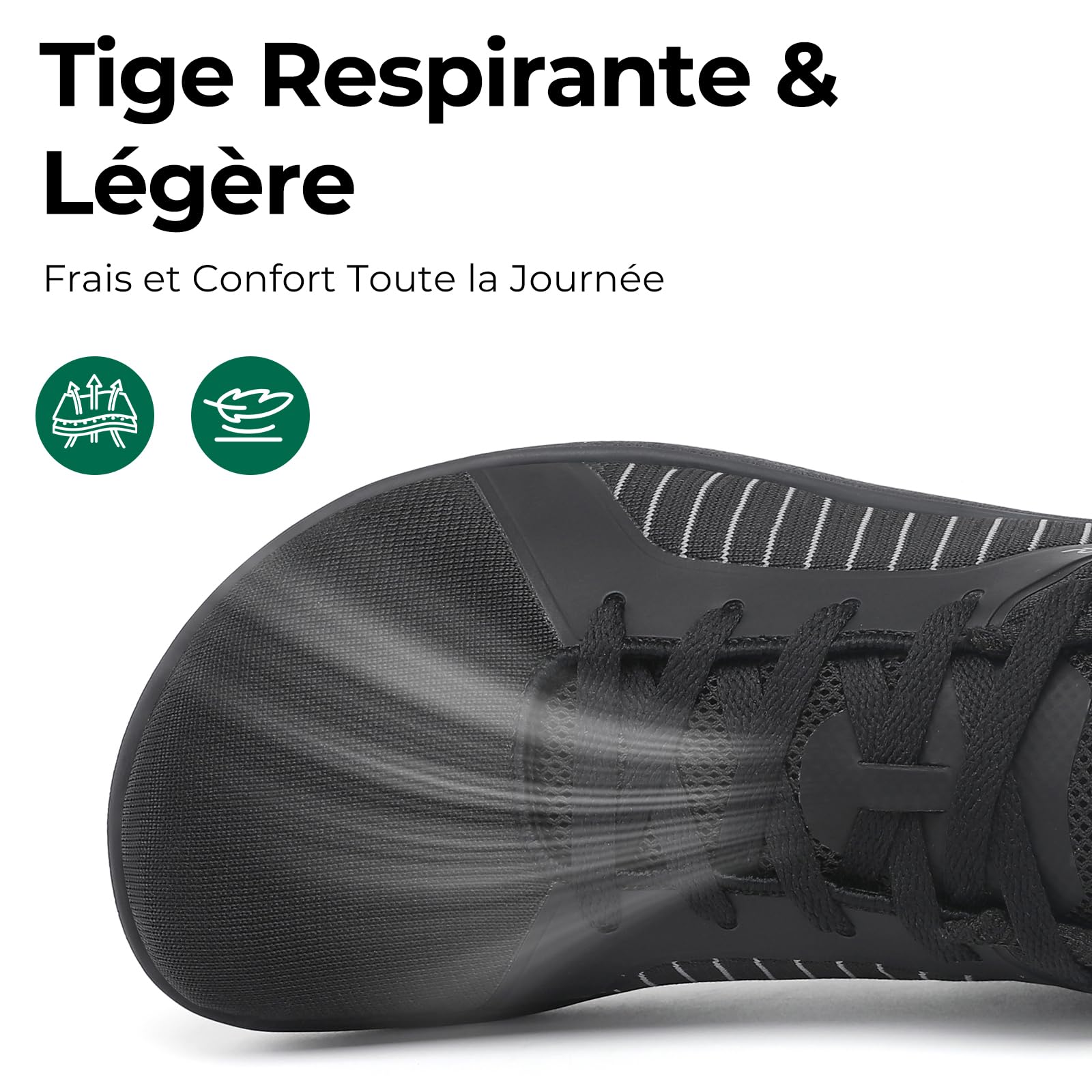 SAGUARO Homme Chaussures Barefoot Casual, Avant-Pied Large pour Usage Quotidien en Ville, École et Voyage, Tailles 36–48