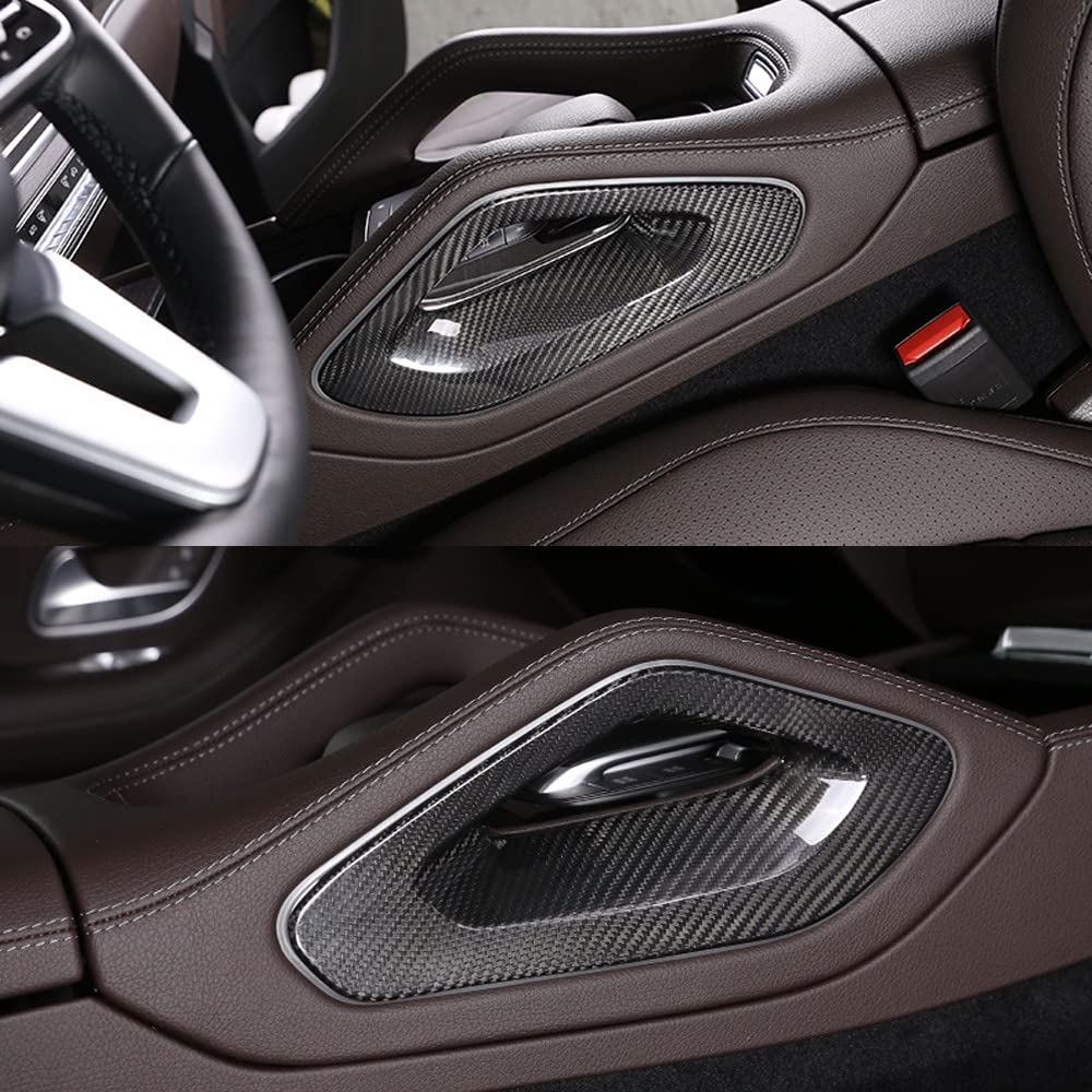 Podłokietnik konsoli środkowej z włókna węglowego do Mercedes-Benz GLE Coupé W167 C167 GLS X167 450 350e 400d AMG 63 53 akcesoria naklejka dekoracja wnętrz