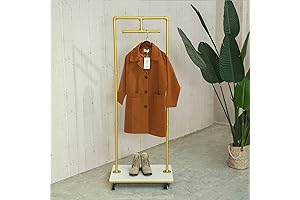 Ethemiable Industrial Pipe Wall-Mounted Clothing Retail Display Rolling Storage Stands