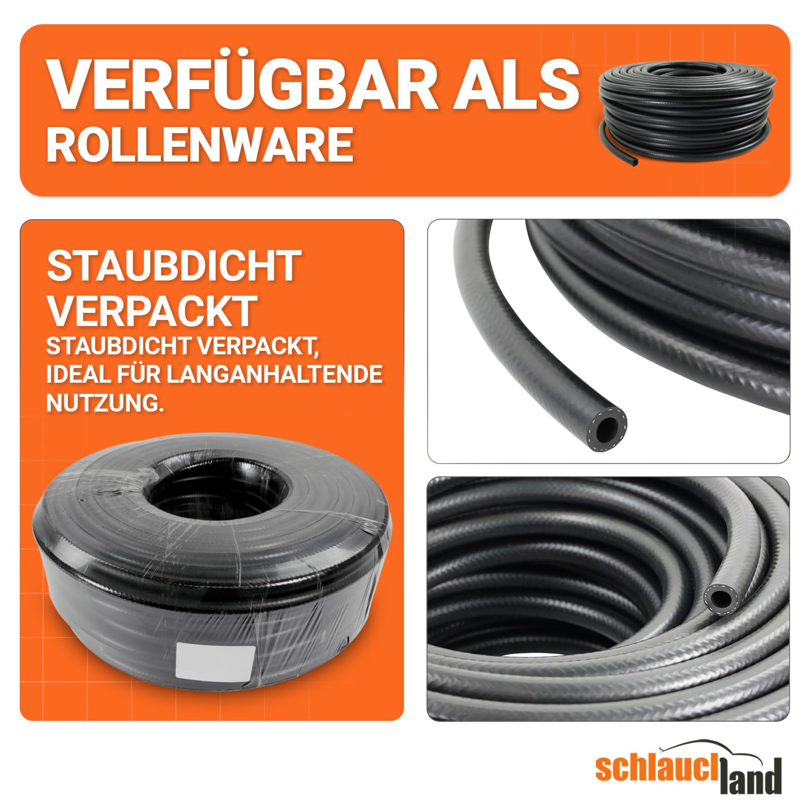 20m EPDM SCHLAUCH Kühlmittelschlauch Ø 4 x 10 mm Kühlerschlauch Kühlwasserschlauch 130°C | GROSSE AUSWAHL | DIN 73411 Gewebe-verstärkt Bremsflüssigkeit Gummi-Schlauch Heisswasser | PREMIUM