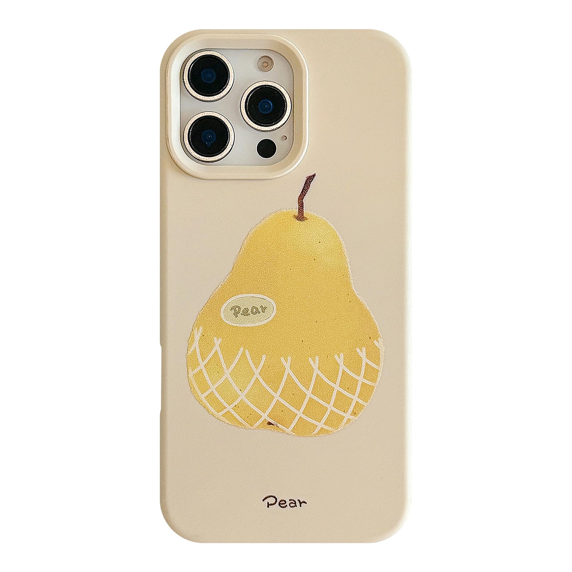 FLIRACON Cute Cartoon Yellow Pear Soft Phone Case Compatible with iPhone Case(Yellow,for iPhone 13)