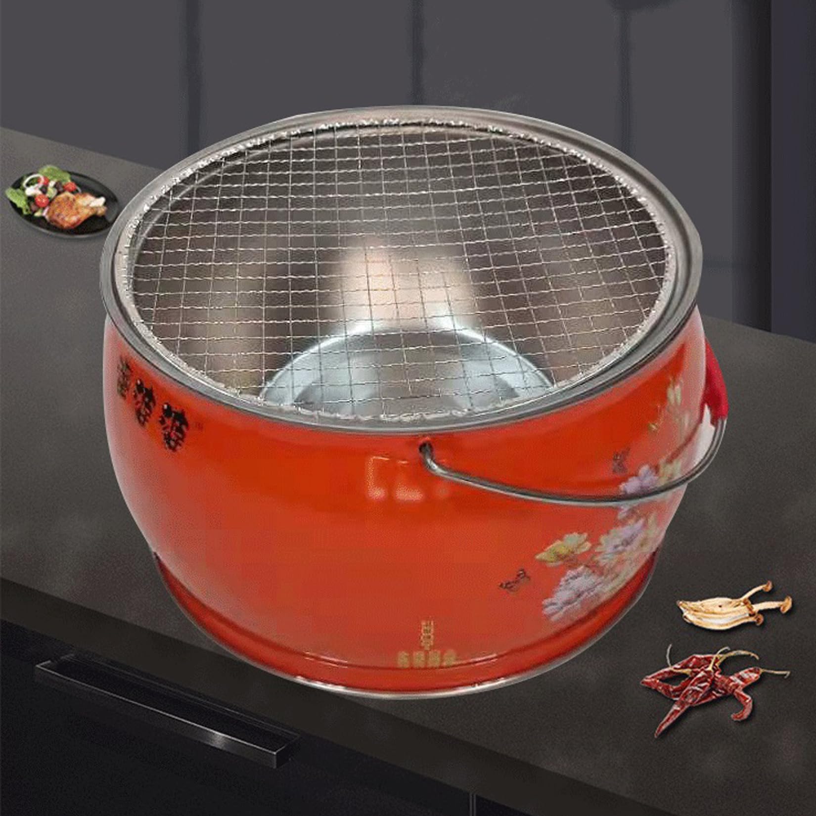 Braciere da Giardino Portatile Per Il Campeggio,Il Fuoco,Il Calore - 30,5 x 18 cm (B)