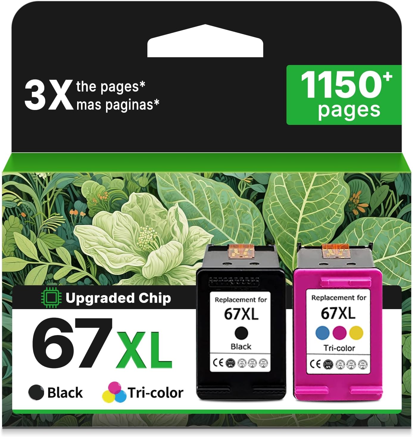 67XL Ink Cartridge for HP 67 XL Black Color Replacement to 4200 2852e 2855e