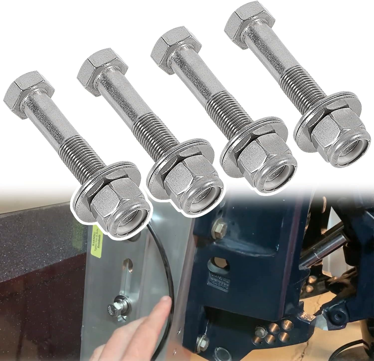 BK-1-DP Jack Plate Bolt Kit - Partial Thread - Coarse Thread, Suitable for Mounting Outboard to Jack Plate & Mounting Jack to Motor