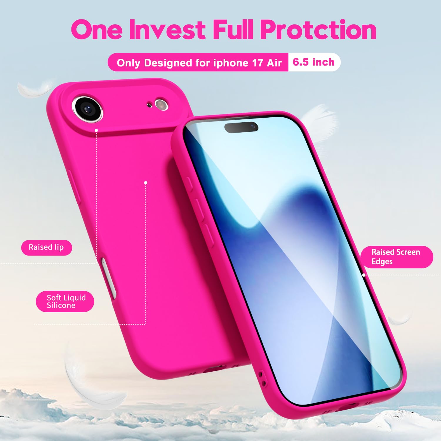 oakxco for iPhone 16 Pro Max Case Liquid Silicone, Soft Rubber Gel Elegant Aesthetic Basic Simple Cover, Cute Thin Slim TPU Matte Solid Color Plain Smooth Case for Women Girl, Light Pink — view 1146