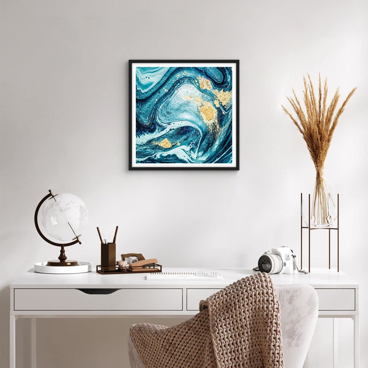 Affiche Poster Abstraction Art Moderne – 40x40cm – ARTTOR – Motif Abstrait Brun/multicolore