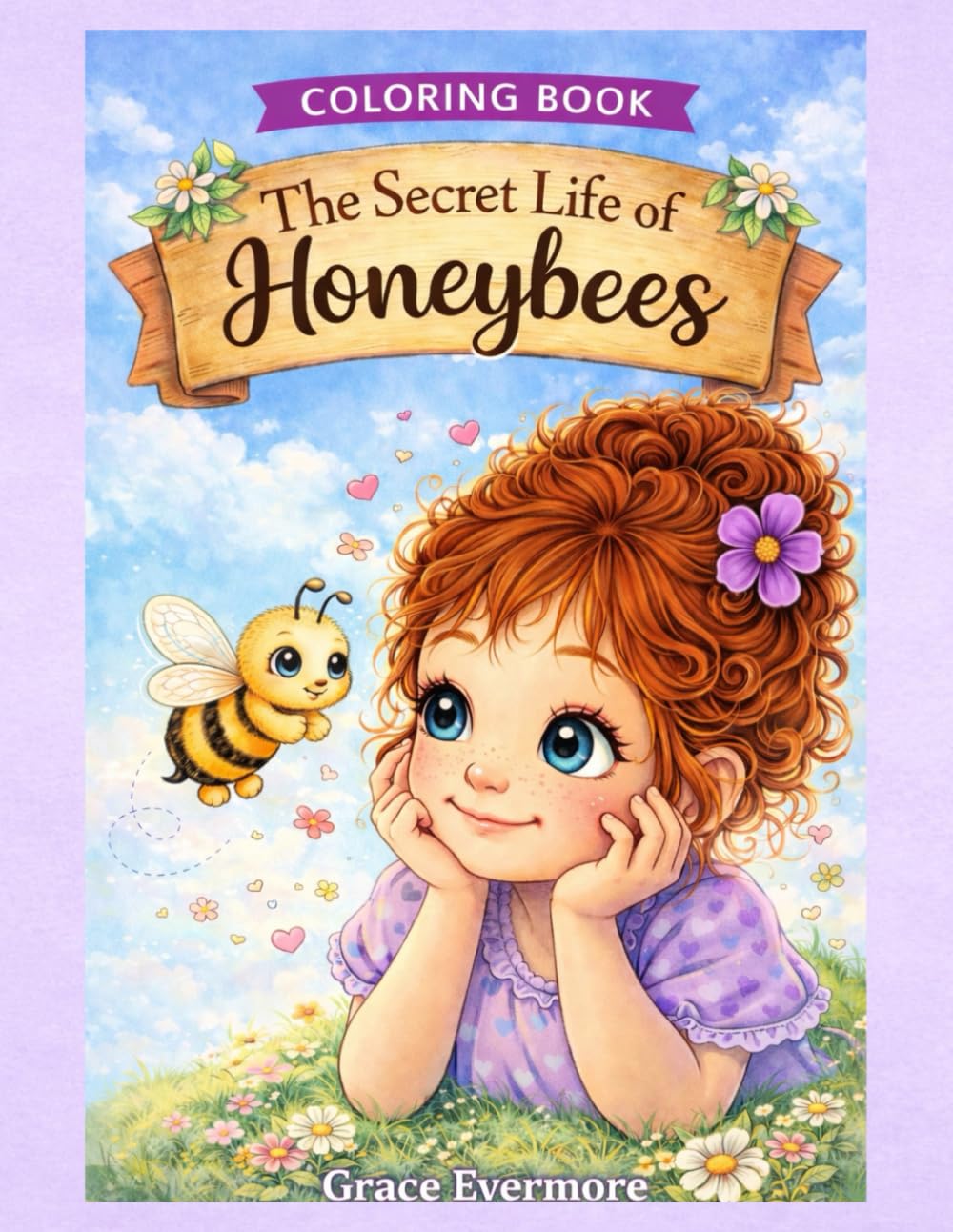 The Secret Life of the Honeybee Coloring Book: A Relaxing Coloring Book of Cute Bees, Cozy Hives, Blooming Gardens, and Sweet Nature Scenes for Kids and Adults (Grace Evermore coloring series)