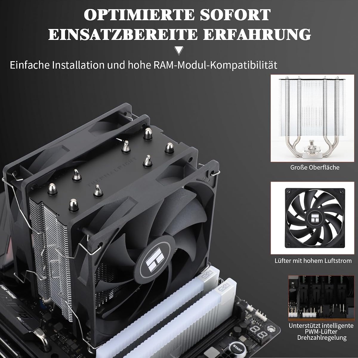 Thermalright Assassin X 120R SE PLUS chłodnica procesora, 4 × 6 mm Heatpipes, 120 mm PWM Quiet Fan CPU chłodnica powietrza z łożyskiem S-FDB, technologia AGHP, do AMD AM4 AM5/Intel