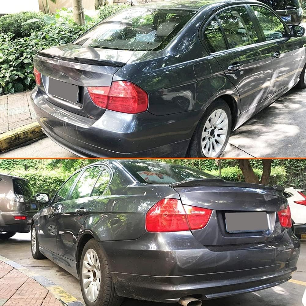 Carbon Fiber Trunk Spoiler Fits for BMW 3 Series E90 325I 328I 330I 335I M Sport M3 Sedan 2005-2012 Factory Outlet CF Rear Boot Lid Highkick Spoiler Wing Lip (Type C)