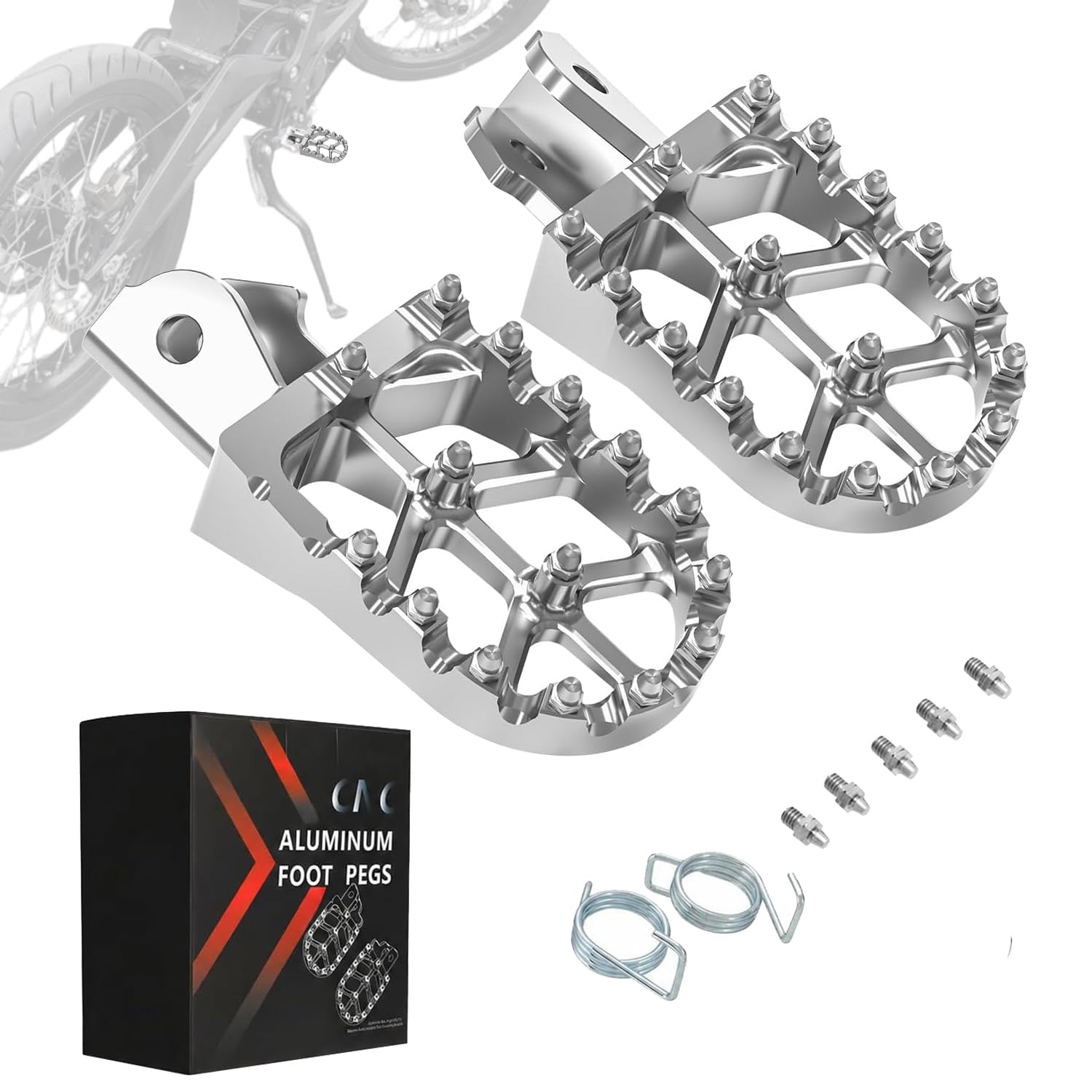 Amazon.com: JFG RACING Dirt Bike Foot Pegs with Springs,7075