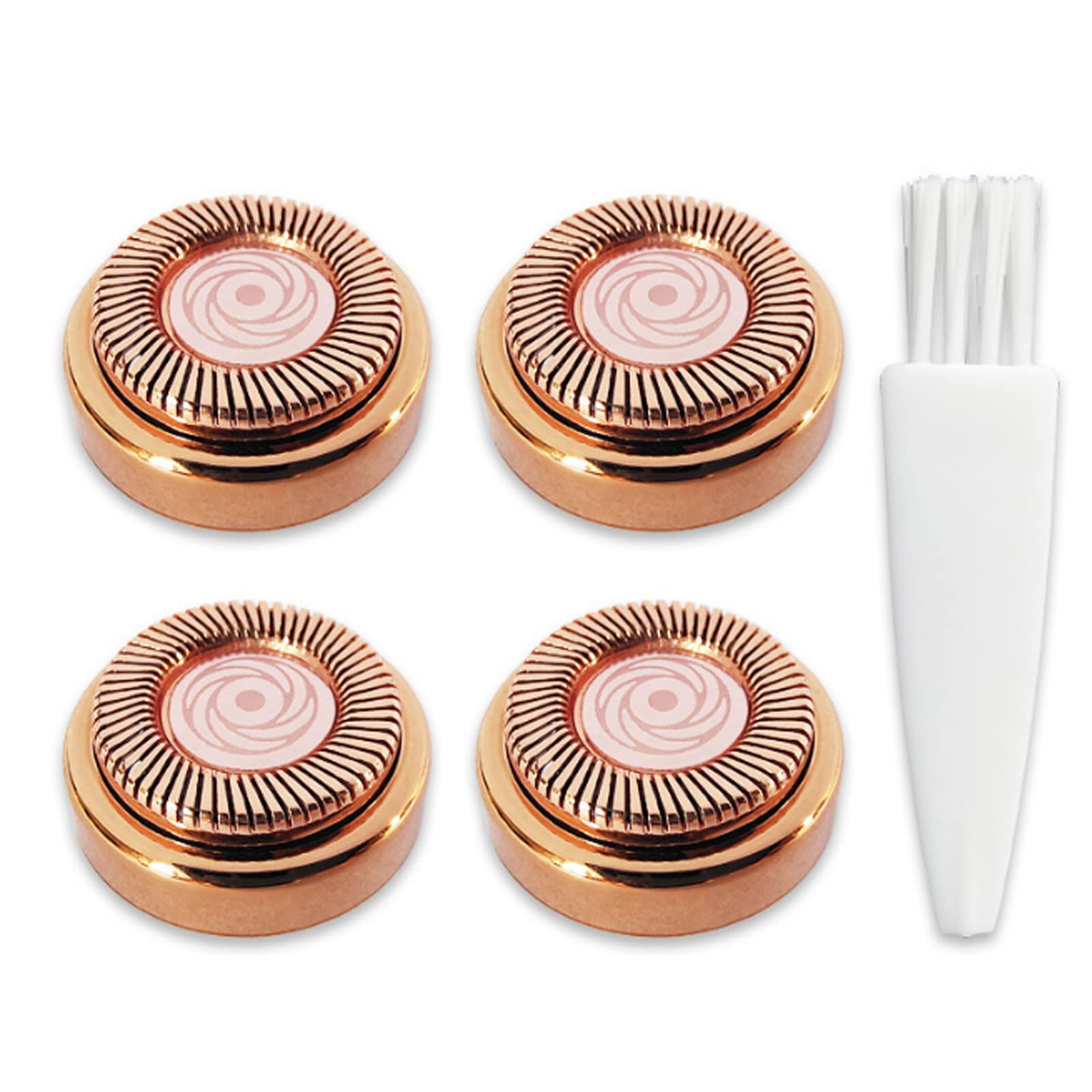 Women Facial Hair Remover Replacement Heads for Finishing Touch Replacement Heads Flawless Facial Hair Remover Tool for Women 18K Gold-Plated Rose Gold 4 Count