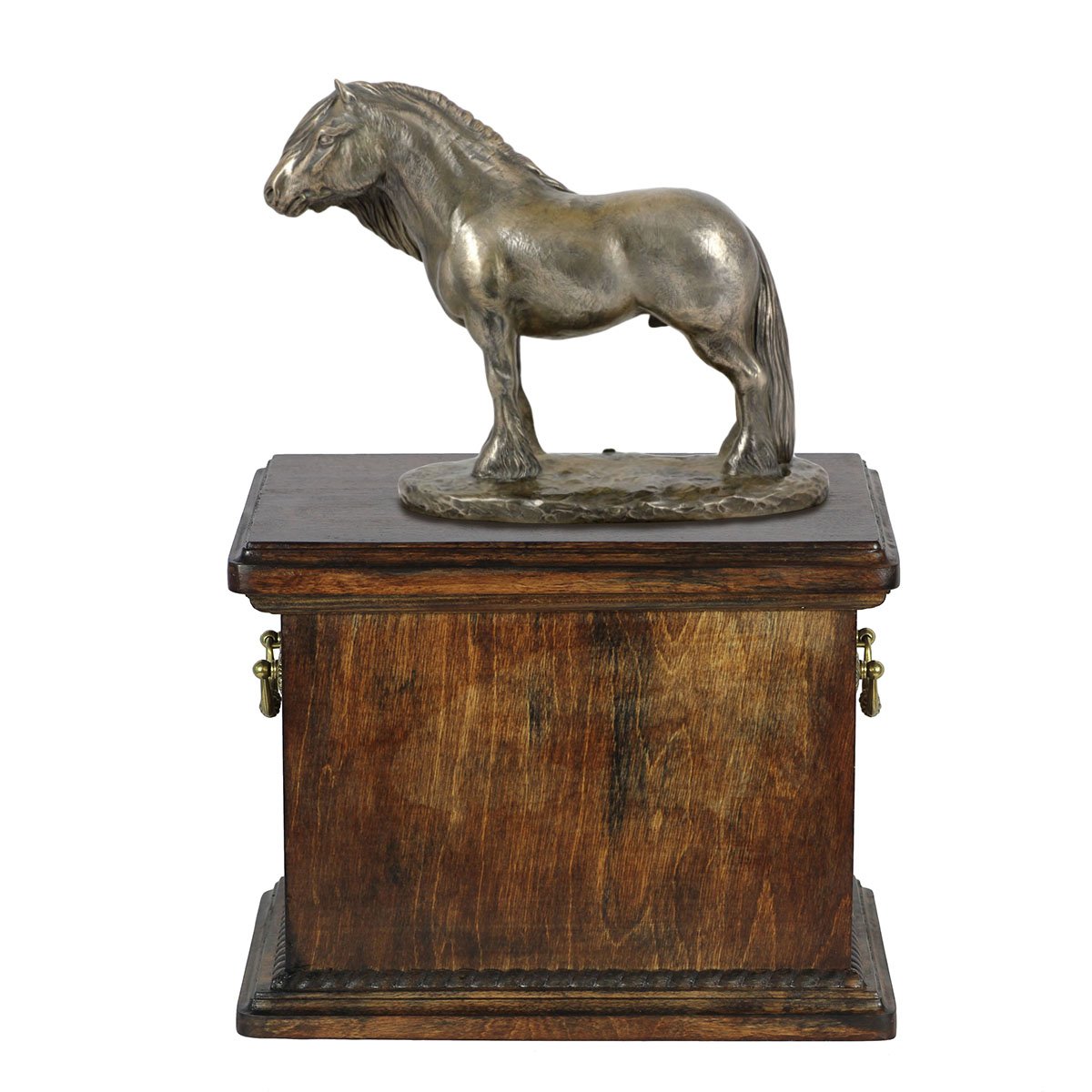 Boîte de crémation personnalisée cheval et urne mémoriale bois