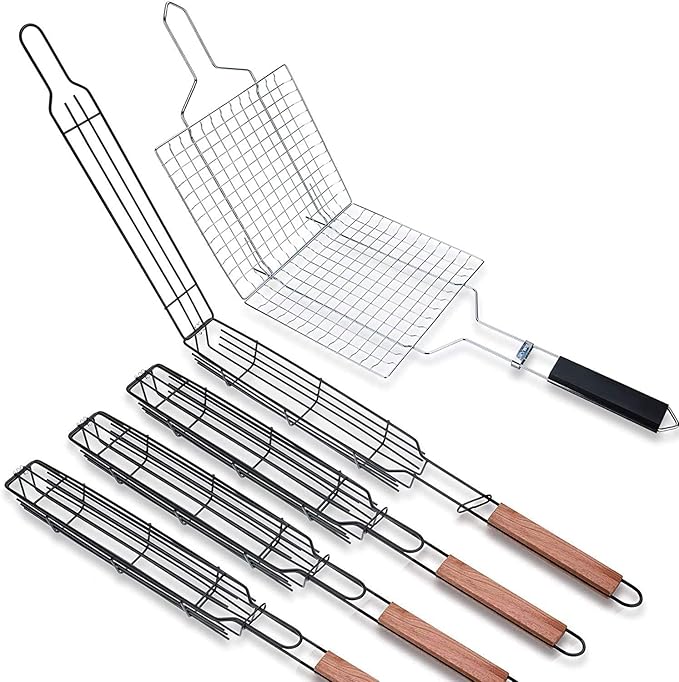 5 Pcs Kabob Grilling Baskets Set Kebab Grilling Baskets
