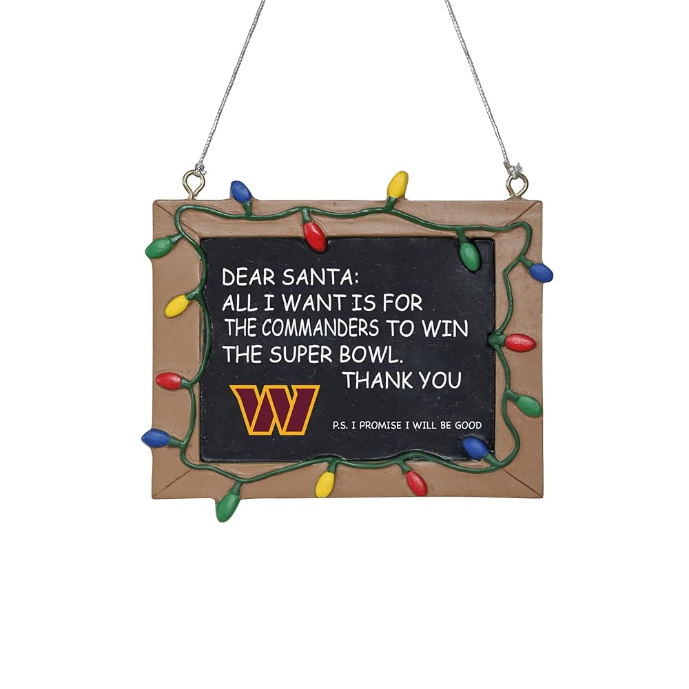FOCO Washington Commanders NFL Resin Chalkboard Sign Ornament