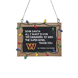 FOCO Washington Commanders NFL Resin Chalkboard Sign Ornament