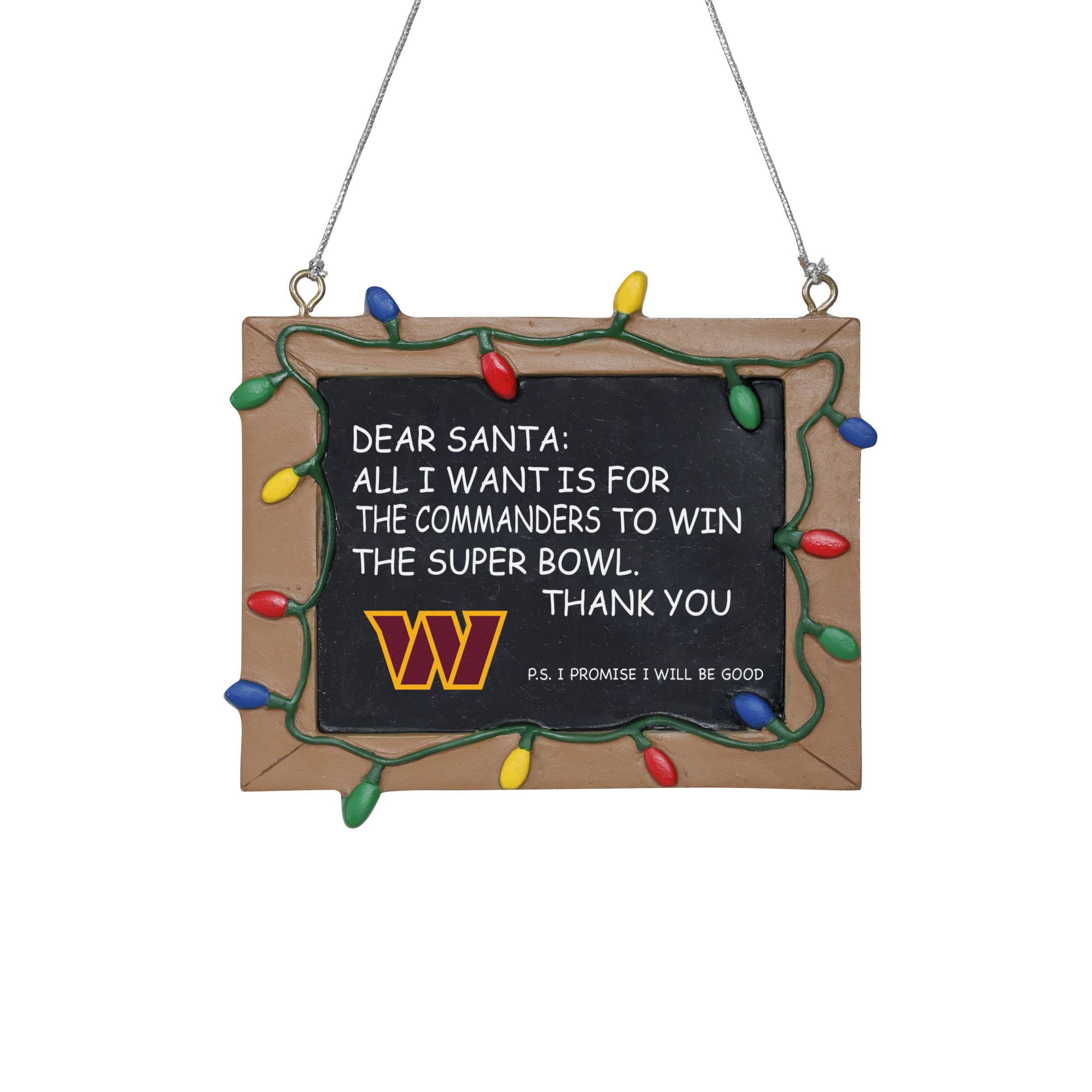 NFL Resin Holiday Christmas Chalkboard Sign Ornament