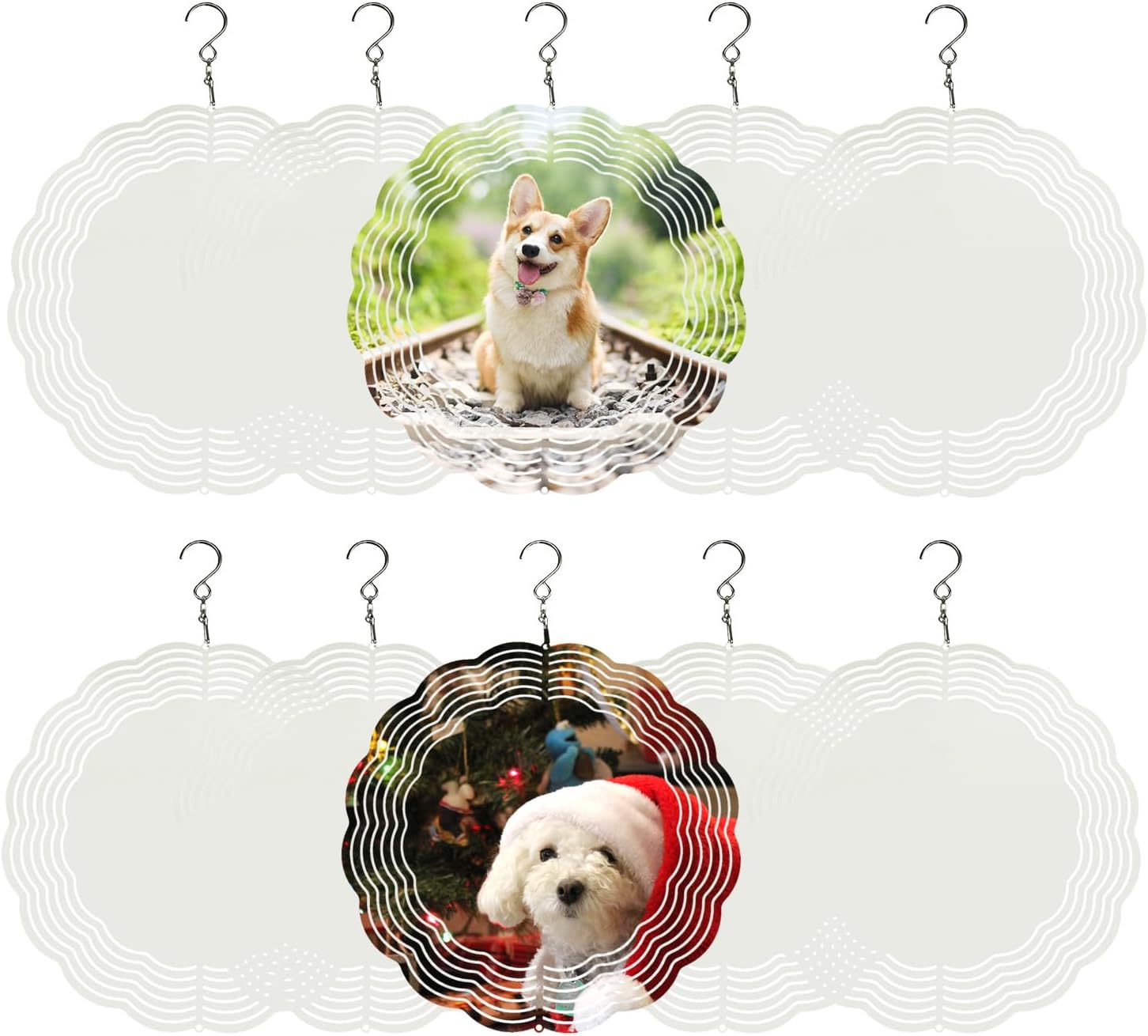 5 Pack Sublimation Wind Spinner Blanks 10 Inch Wind Spinners Sublimation Blanks 3D Aluminum Metal Wind Spinners for Yard and Garden Indoor Outdoor Window Porch Front Door Decoration Round