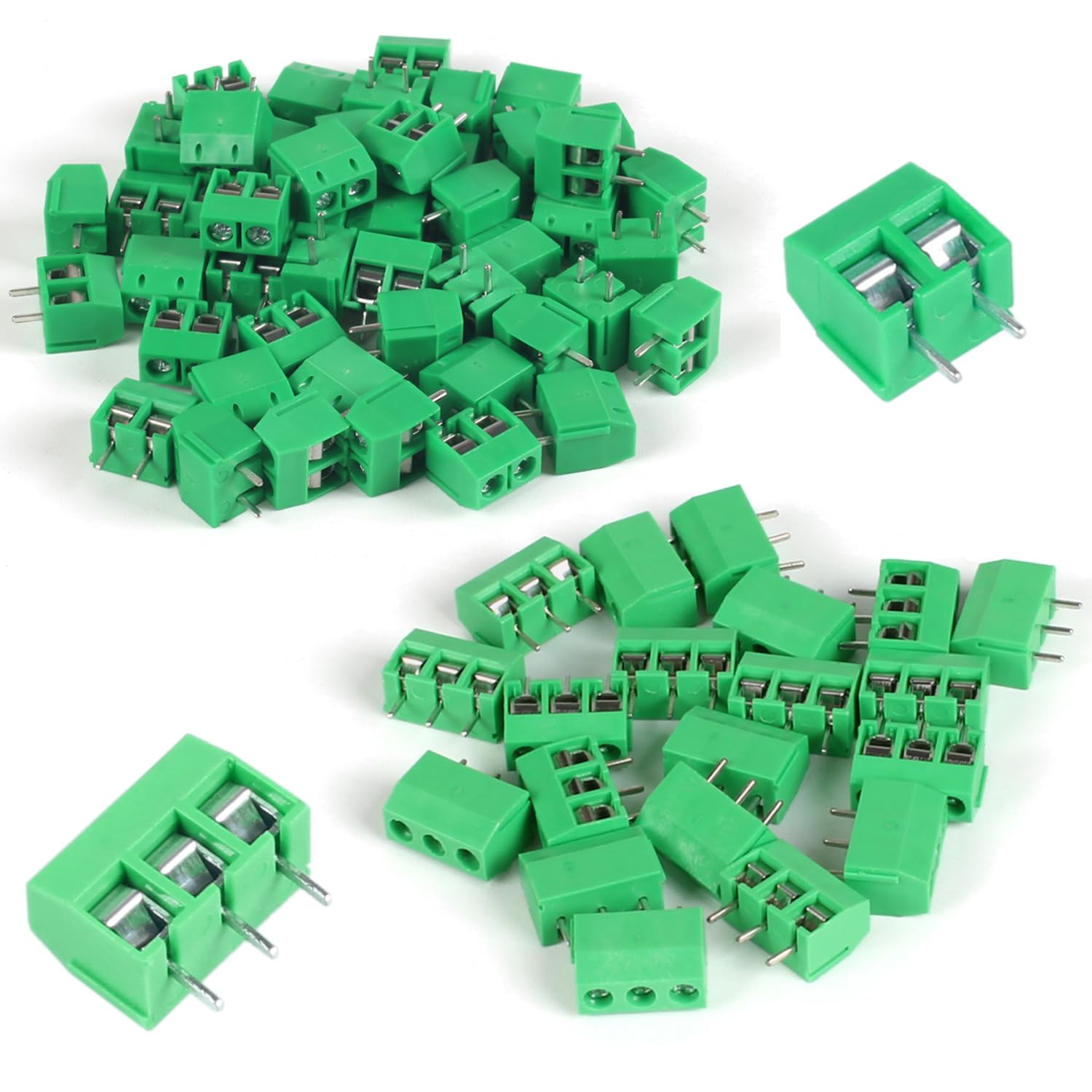 Connecteur de bornier à vis bloc de jonction PCB pas 5mm pas cher vert