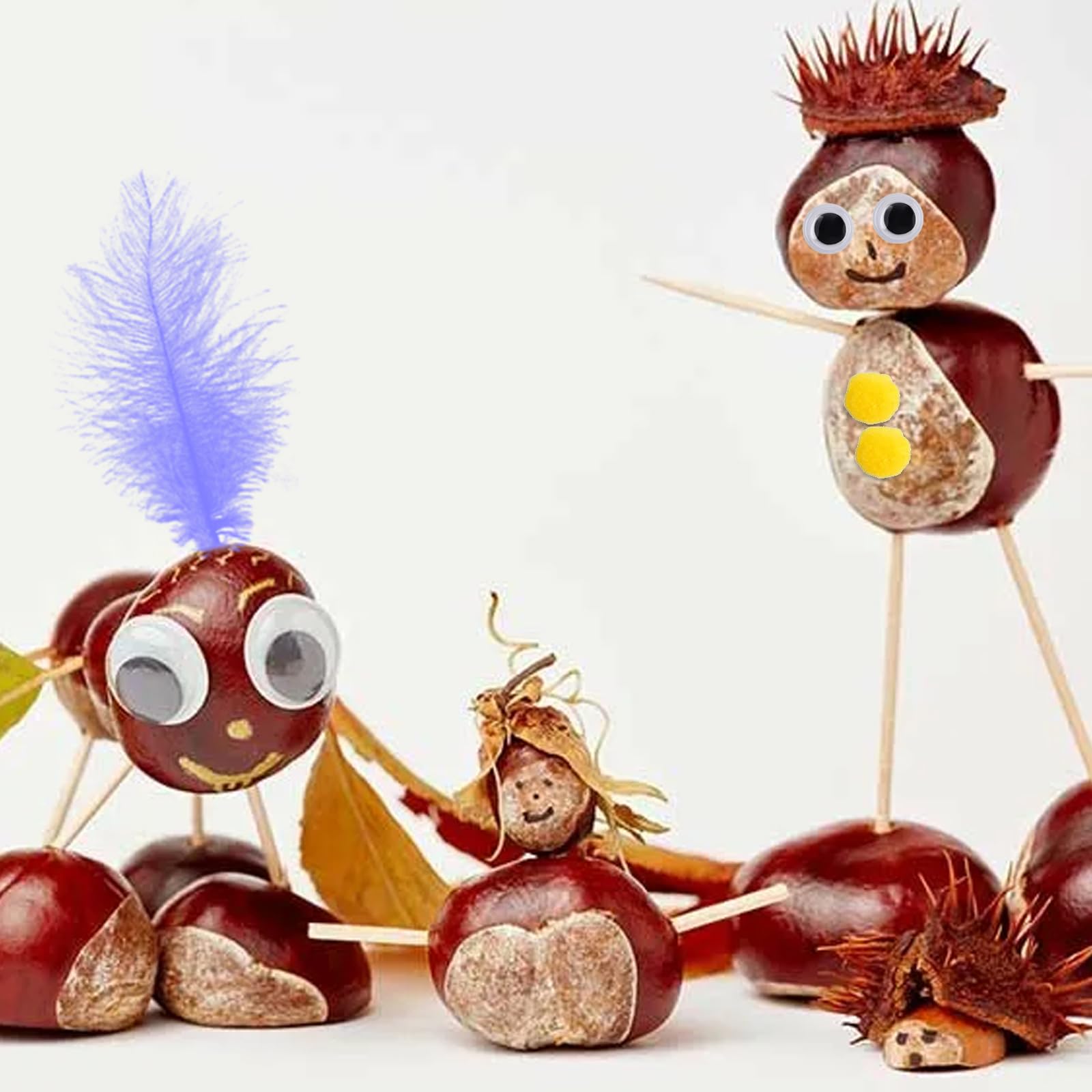 367-tlg. Kastanienbohrer Set Für Kinder - Herbst Bastelset Mit Halter