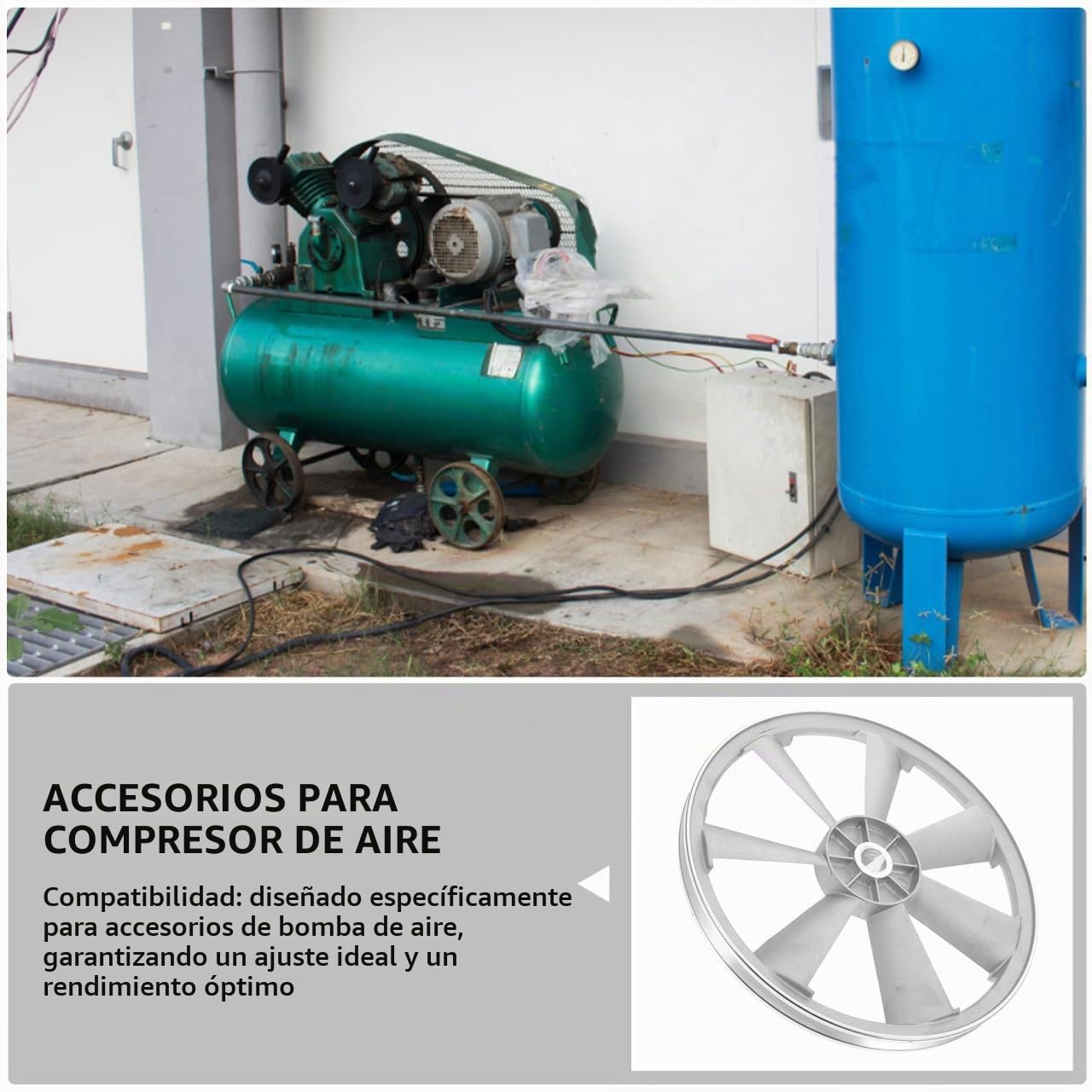 WOONEKY Accesorios Para Compresor De Aire Polea De Correa De Aluminio 11.79 Pulgadas Un Solo Canal Para Bombas De Aire TransmisiÓN Estable Y Eficiente