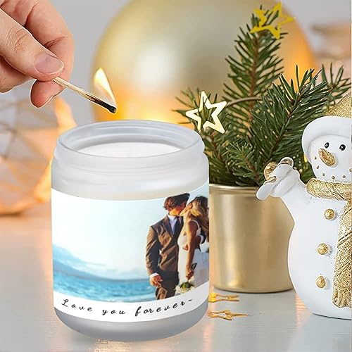Miniatura 5 de ANSXINDA Velas personalizadas con texto fotográfico, vela personalizada de 7 onzas, decoración del hogar con imagen, regalo para el día de la boda,