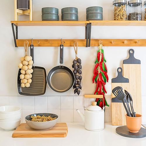 Miniatura 5 de Sotiff 4 piezas de decoraciones de chile y pimienta, cuerda de ají mexicana, decoración de cocina mexicana, para colgar en la pared, verdura