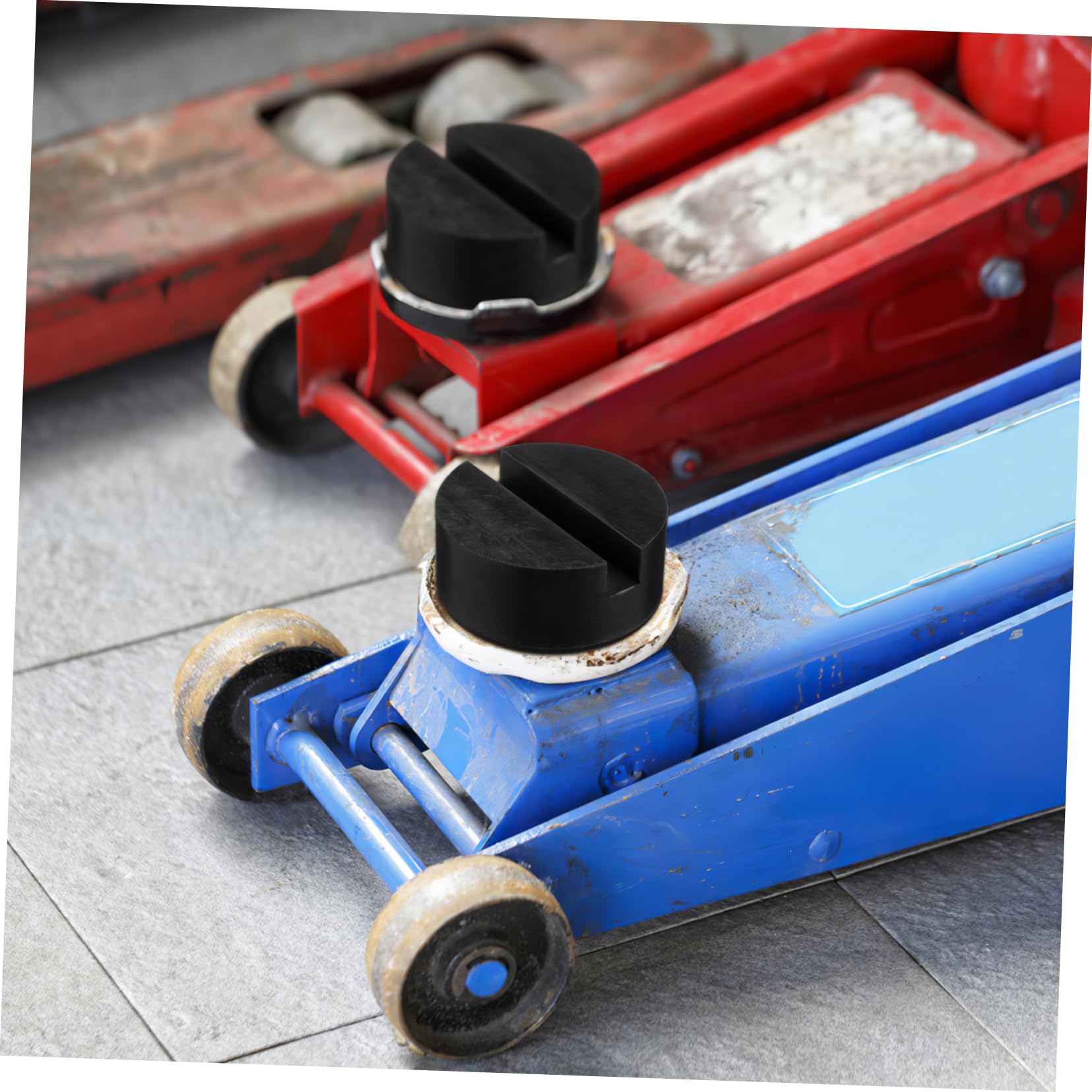 Zerodeko 3 Set Blocco Di Gomma Messa A Martinetto Per Auto Gomme Veicolo Zecche Cuscinetto Jack Universale Cuscinetti Per Martinetti Da Pavimento Gomma Da Cancellare Nero 4 Pezzi * 3