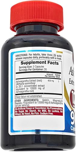 Miniatura 3 de FITO MEDIC'S Laboratorio  ashwagandha 180 Caps  12000 mg  Cápsulas de ashwagandha  Puro  suplementos de ashwagandha  ashwaganda  píldoras