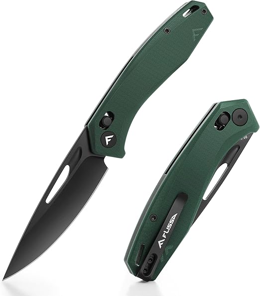 FLISSA Pocket Knife - 3.25 Inch D2 Steel Blade, Axis Lock, G10 Handle, EDC Folding Knife