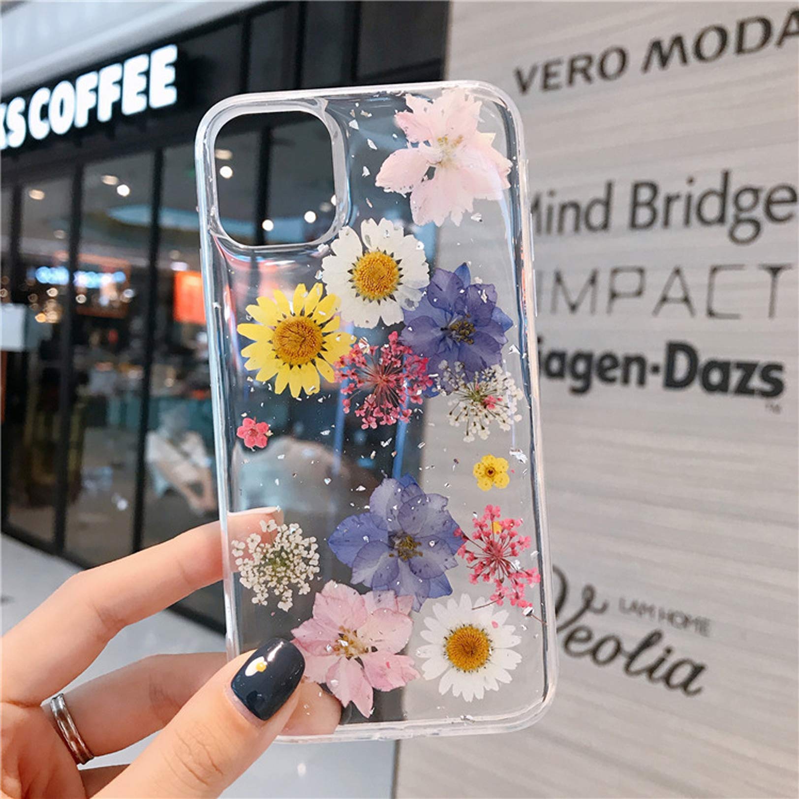 Custodia Per IPhone 12 Pro/12 Con Fiori Secchi Pressati