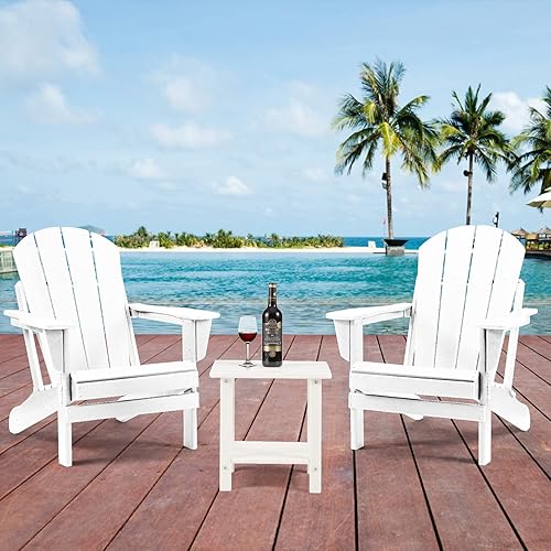 Miniatura 7 de Apolimi Adirondack - Mesa auxiliar para exteriores, mesa auxiliar de patio resistente de 2 niveles resistente a la intemperie, mesa auxiliar sólida