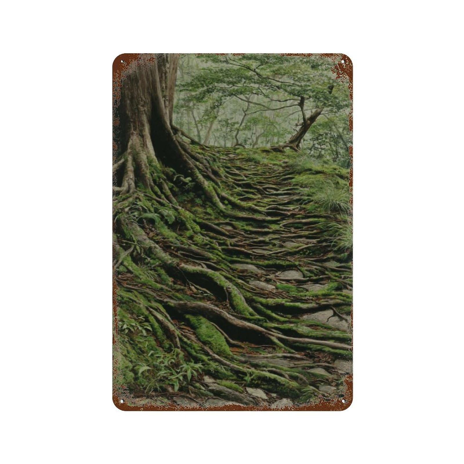 xiaoxiaoshen Japanese Pine Tree Serene Landscape Nature Wall Decor Art Metal Tin Poster Modern Home Decor Art Home Bar Shop Decorations Vintage Sign 30x20cm